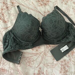 Aerie Lace Underwire Bra in Dark Gray